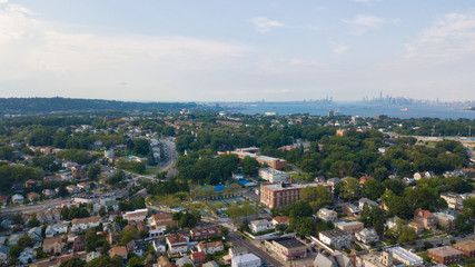 Aerial Drone Staten Island Verrazano Bridge Brooklyn