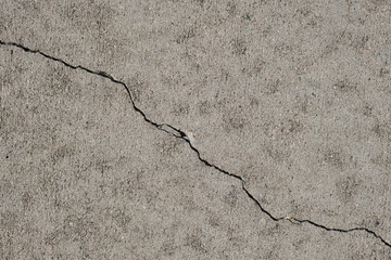 Crack in concrete on the streets of Los Angeles for interior design