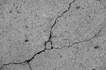 Crack in concrete on the streets of Los Angeles for interior design