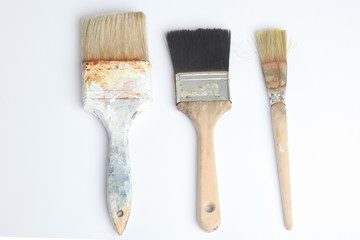  Three brush against white background