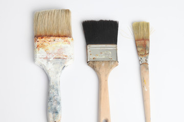  Three brush against white background
