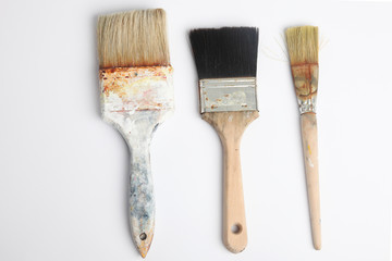  Three brush against white background