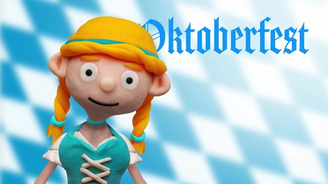 Frau im Dirndl, Oktoberfest, Bayern – Animation, Video