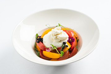 burrata with fresh ripe tomatoes