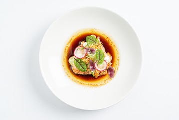 roasted salmon with vegetables and herbs