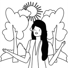 Isolated avatar woman vector design