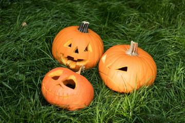 Obraz premium jack-o-lantern, halloween carved pumpkin