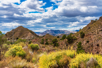 Landscape view of El Chicamo near Murcia in Spain