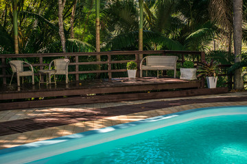 swimming pool in garden resort