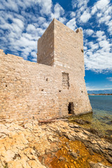 Fototapeta na wymiar Kastelina castle, fortress ruins on Vir island, Croatia, Europe.
