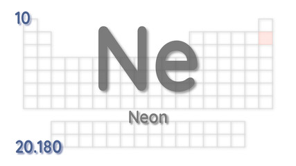 Neon chemical element  physics and chemistry illustration backdrop