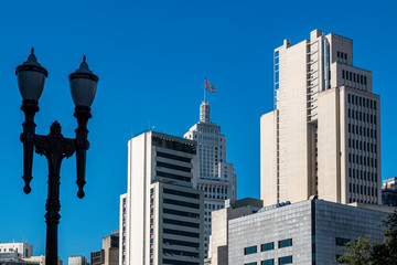 Sao Paulo / Sao Paulo / Brazil - 08 07 2019: Santander Lighthouse - Old Banespa Building.