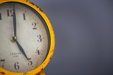 Old Yellow clock with London 1892 on face