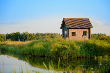 Old wooden house near the water