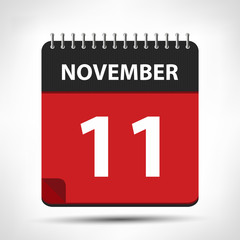 November 11 - Calendar Icon - Calendar design template