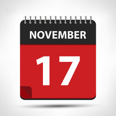November 17 - Calendar Icon - Calendar design template