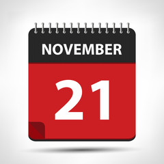November 21 - Calendar Icon - Calendar design template