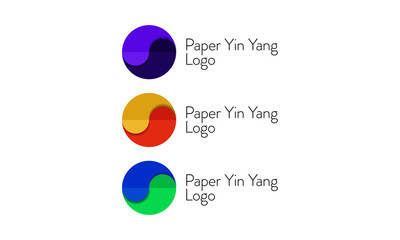 Paper-effect Yin Yang Logo
