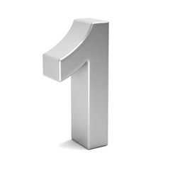 Number one color white icon. 3D Render Illustration