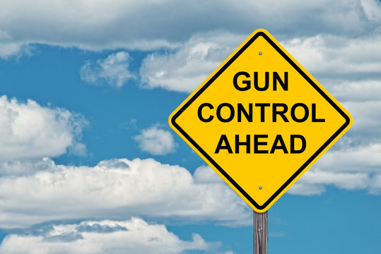Gun Control Ahead Warning Sign