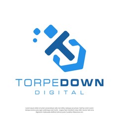 digital torpedo vector logo for technology companies