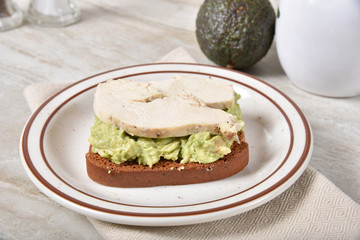 Avocado toast with chicken