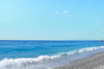 Pebbly beach and tropical sea. Calabria, Italy