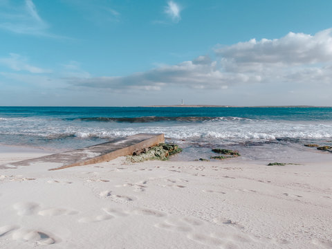 Son Bou - one of the most popular natural beaches of Menorca Island, Spain