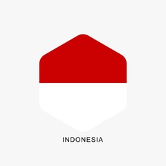 Indonesia flag flat design vector, red and white flag illustration, south east asia flag design.