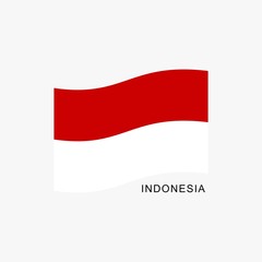 Indonesia flag flat design vector, red and white flag illustration, south east asia flag design.