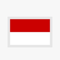 Fototapeta premium Indonesia flag flat design vector, red and white flag illustration, south east asia flag design.