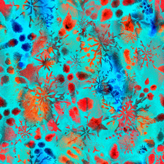 surreal cosmic magic unusual seamless watercolor pattern endless repeat