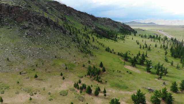 Beautiful aerial view of the Mongolian landscape.