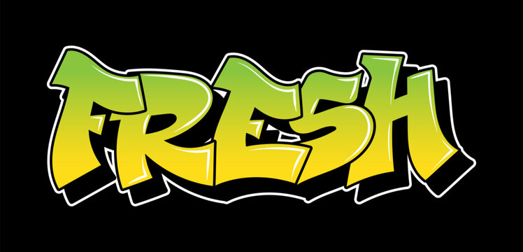 Graffiti style lettering text design
