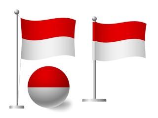 Monaco flag on pole and ball icon