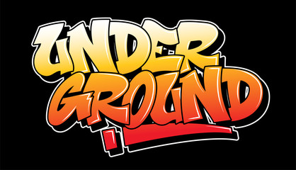 Graffiti style lettering text design