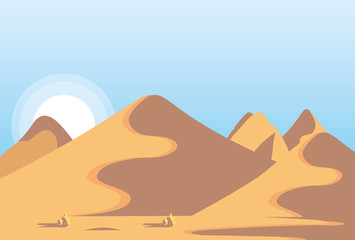 desert landscape scene nature icon