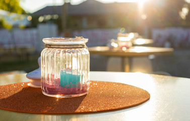 table setting, beautiful italian jar