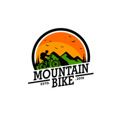 Mountain Bike Logo Design Vector Template