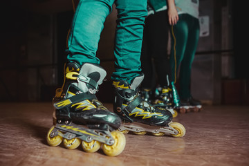 Skating on roller rink