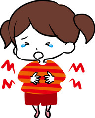 お腹がすごく痛い女の子