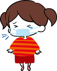 咳風邪に苦しむ女の子