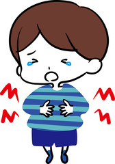 お腹がすごく痛い男の子