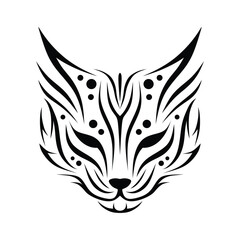 Tribal animal head tattoos from cats or lynx