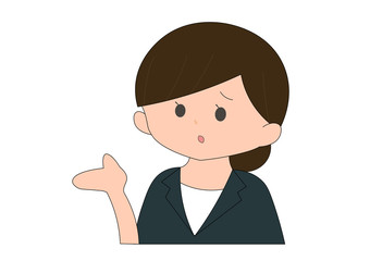 困り顔の黒髪の女性