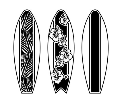 Set surfboard print design for surfing