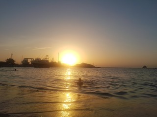 sunset over sea