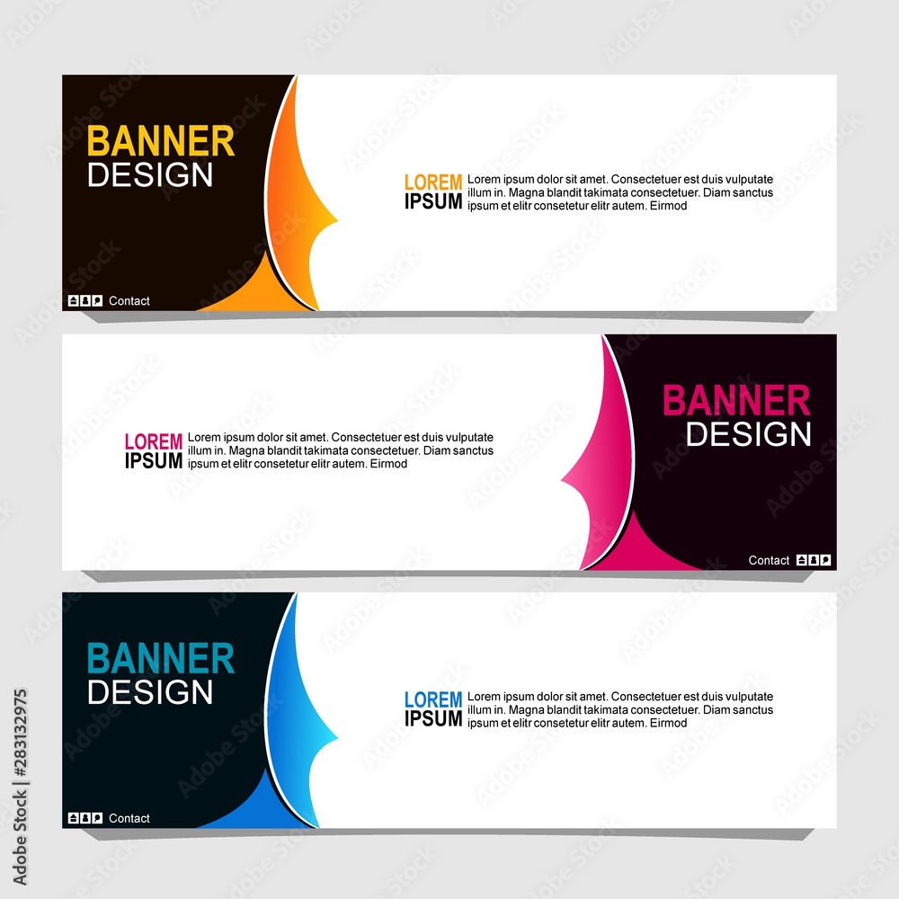 Sticker vector abstract design banner web template.