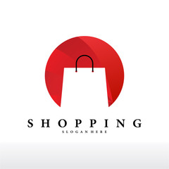 Bag shop Online logo design vector icon. shopping logo design - Vector