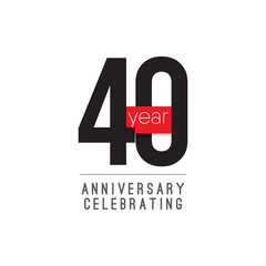 40 Years Anniversary Celebrating Vector Template Design Illustration